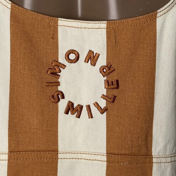 Simon Miller Women’s Sahara Striped Denim Mini Dress – Light Sand Brown/White S - Picture 8 of 12